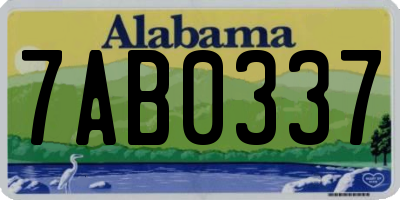 AL license plate 7AB0337