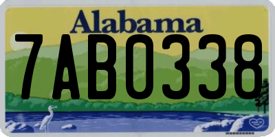 AL license plate 7AB0338
