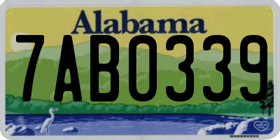 AL license plate 7AB0339