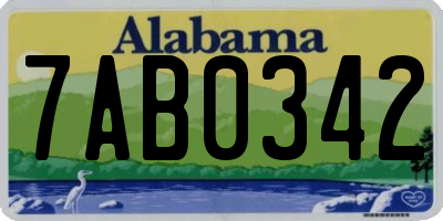 AL license plate 7AB0342