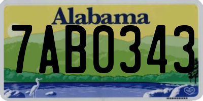 AL license plate 7AB0343