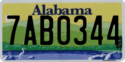 AL license plate 7AB0344
