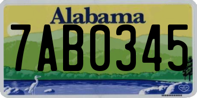 AL license plate 7AB0345
