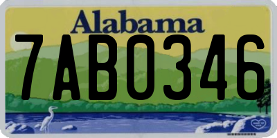 AL license plate 7AB0346