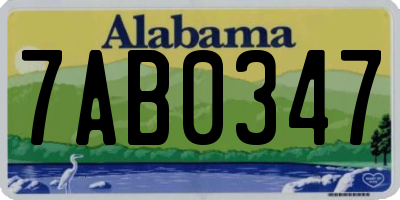 AL license plate 7AB0347