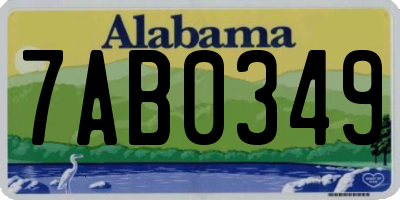 AL license plate 7AB0349