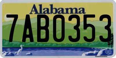 AL license plate 7AB0353