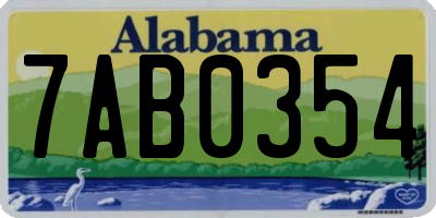 AL license plate 7AB0354