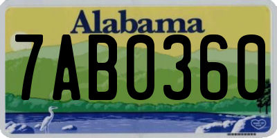 AL license plate 7AB0360