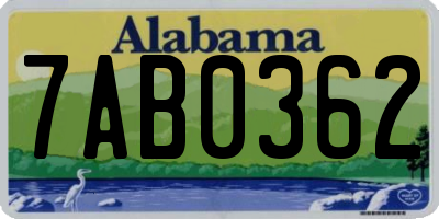 AL license plate 7AB0362