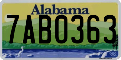 AL license plate 7AB0363