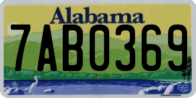 AL license plate 7AB0369