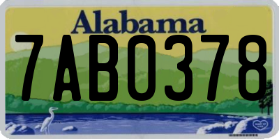 AL license plate 7AB0378