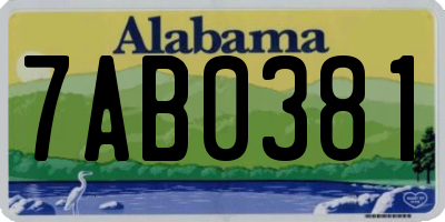 AL license plate 7AB0381