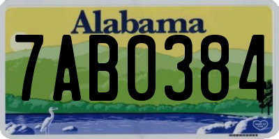 AL license plate 7AB0384