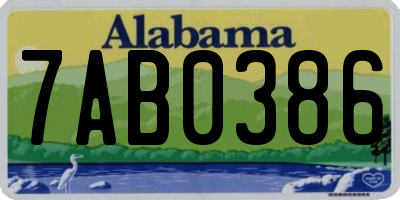 AL license plate 7AB0386