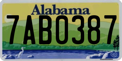 AL license plate 7AB0387
