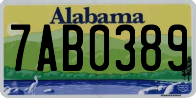 AL license plate 7AB0389