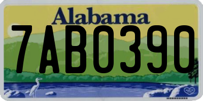 AL license plate 7AB0390
