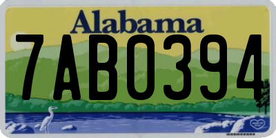 AL license plate 7AB0394