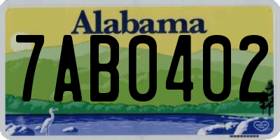 AL license plate 7AB0402