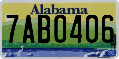 AL license plate 7AB0406