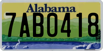 AL license plate 7AB0418