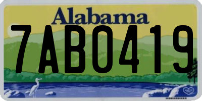 AL license plate 7AB0419