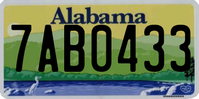 AL license plate 7AB0433
