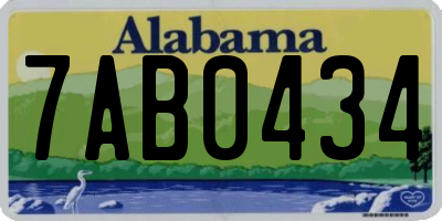 AL license plate 7AB0434