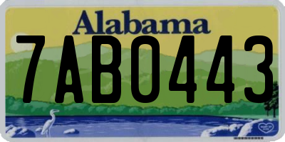 AL license plate 7AB0443