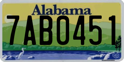 AL license plate 7AB0451