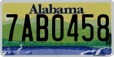 AL license plate 7AB0458