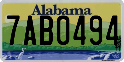 AL license plate 7AB0494
