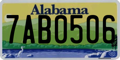 AL license plate 7AB0506