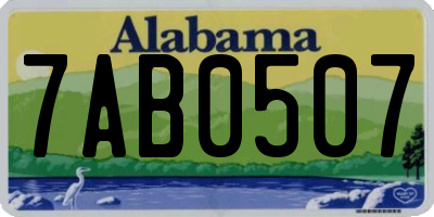 AL license plate 7AB0507