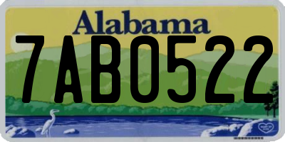 AL license plate 7AB0522