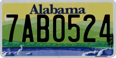 AL license plate 7AB0524