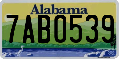 AL license plate 7AB0539