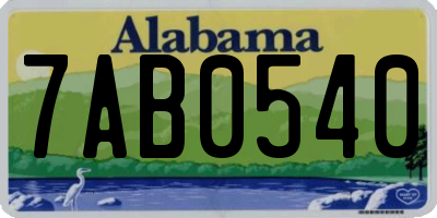 AL license plate 7AB0540
