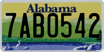AL license plate 7AB0542