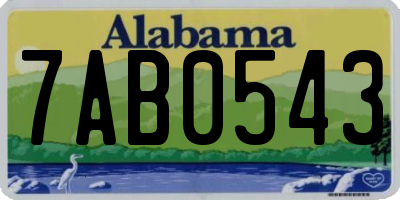 AL license plate 7AB0543