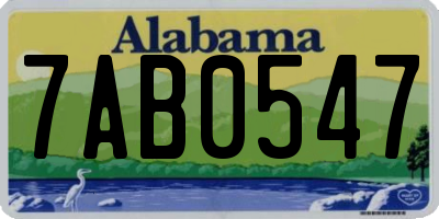 AL license plate 7AB0547