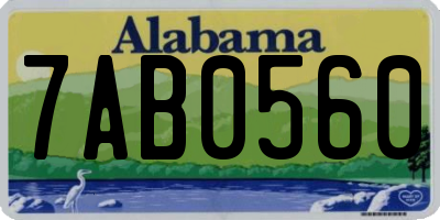 AL license plate 7AB0560