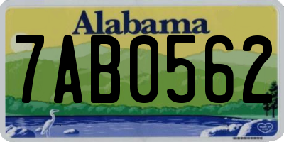 AL license plate 7AB0562