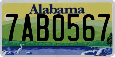 AL license plate 7AB0567