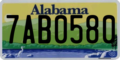 AL license plate 7AB0580