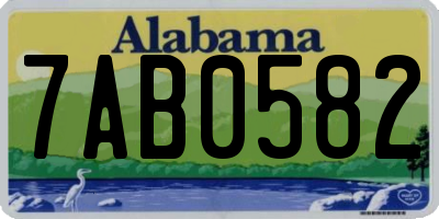 AL license plate 7AB0582