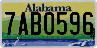 AL license plate 7AB0596
