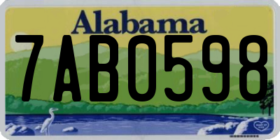 AL license plate 7AB0598